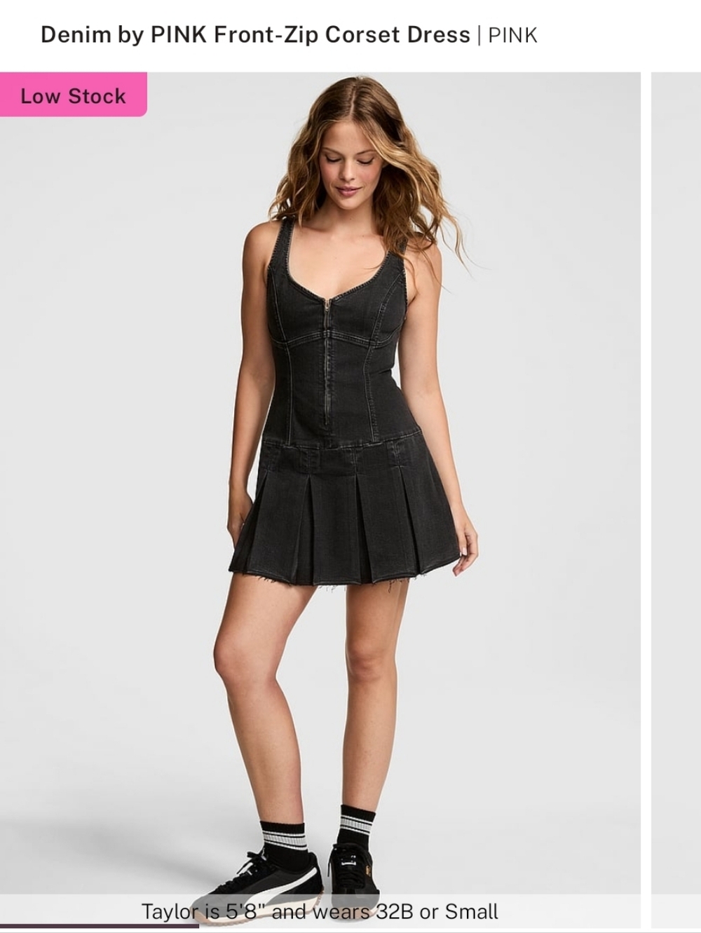 VS PINK DENIUM ZIP FRONT CORSET DRESS - Picture 10 of 12